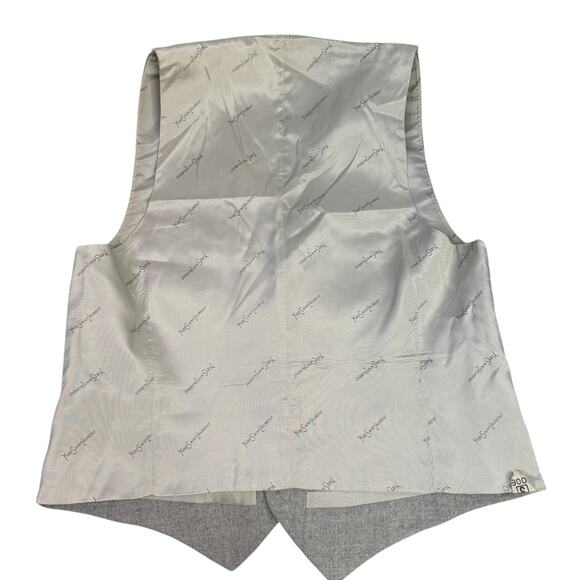 Yves Saint Laurent Light Grey Wool Vest Waistcoat Size 44 YSL Vintage Academia - Picture 2 of 6